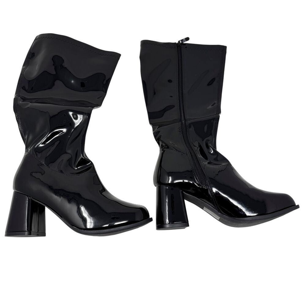 NIB Ellie Women's Boots Block Glossy Black 1969HM Gogo W sz 8